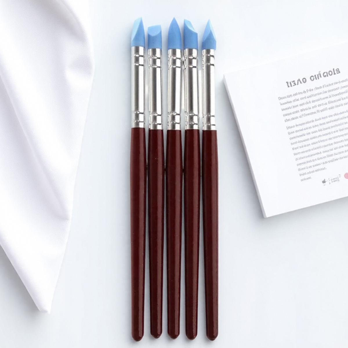 

5Pcs Wood Handle Clay Sculpting Tools Set DIY Wax Carving Pottery Craft Polymer Modeling Art Supplies