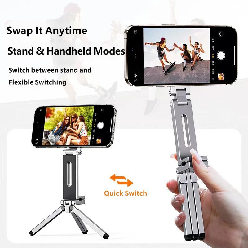 Magnetic Travel Phone Holder MagSafe Foldable 360° Rotating Clip Stand Portable Aluminum Alloy Desktop Mount for iPhone Android