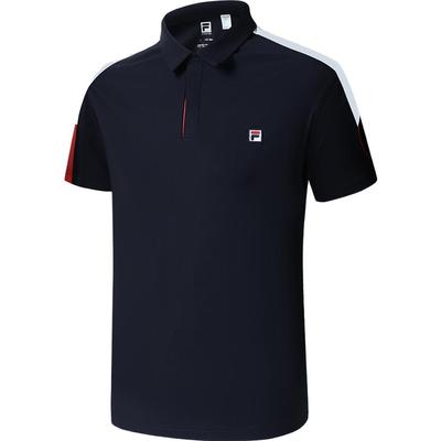 Basic Einfaches Gestreiftes Kurzarm-Poloshirt Herren Poloshirts Königsblau A11M323103FNV