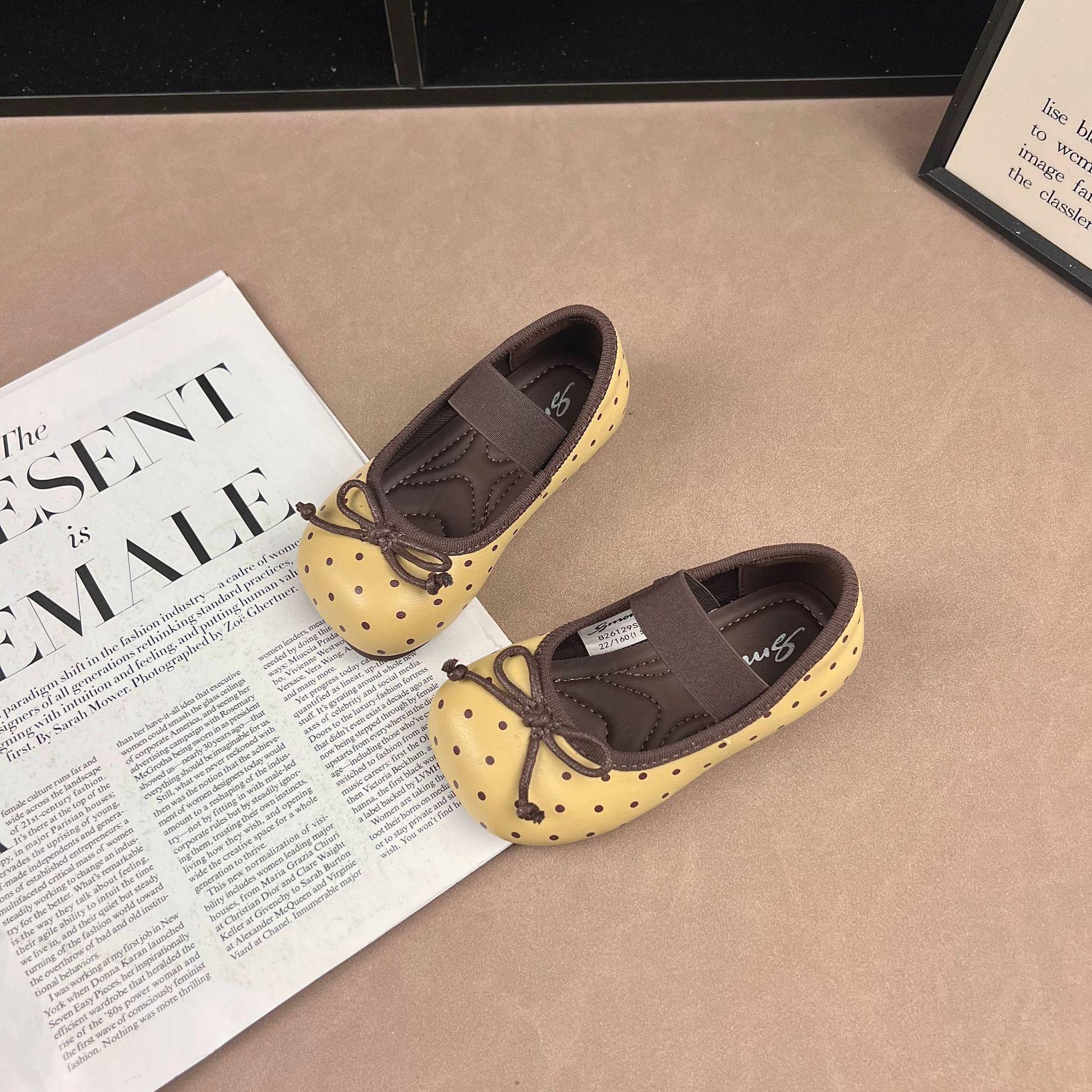 

2026 Spring/Autumn Cute Toddler Leather Shoes: Breathable, Non-Slip, Low-Cut Flats in New Korean Style for Girls 22 коричневий/жовтий