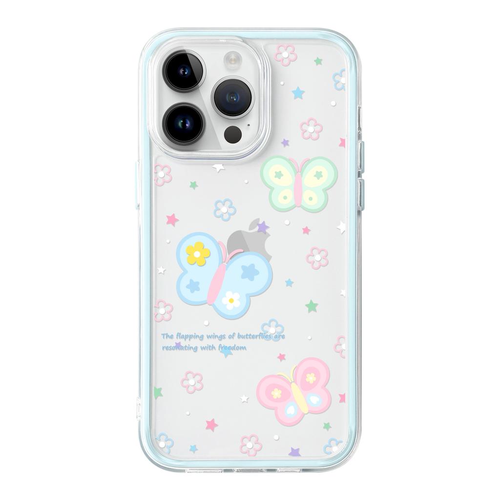 ins wind super fairy colored flower butterfly suitable for iPhone16promax Apple 15 Pro mobile phone case small and fresh