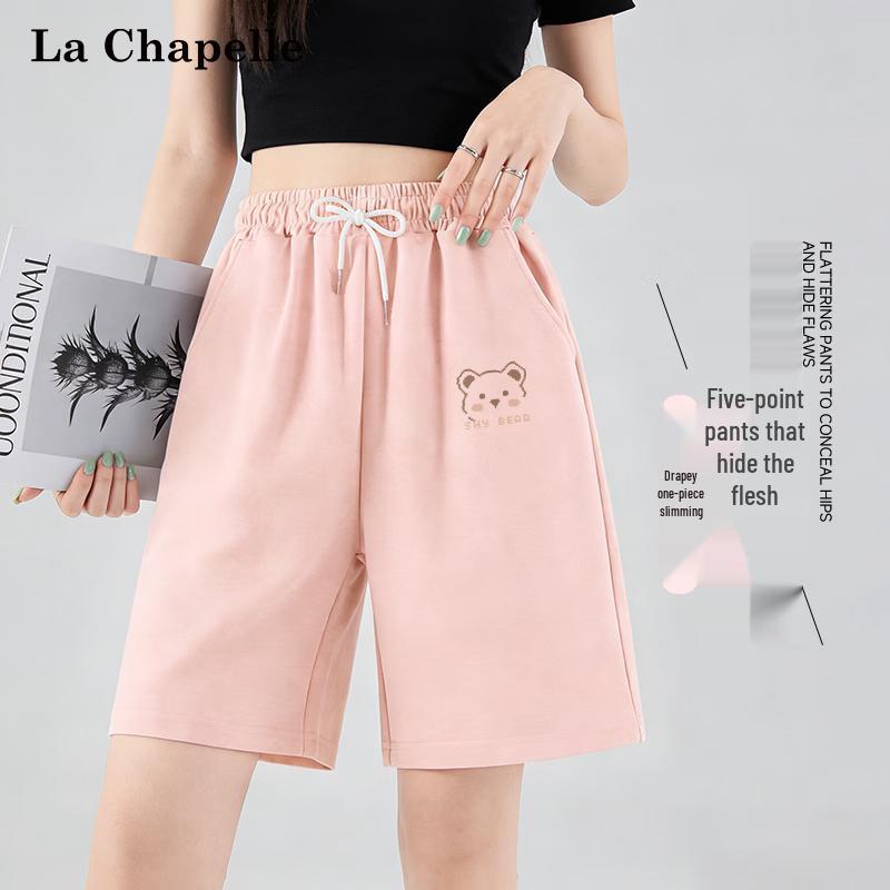 

La Chapelle Women s Shy Pixel Bear Drawstring Shorts M