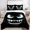 3pcs Anime Monster Face Design Pillowcase Set, Includes One Quilt Cover and Two Pillowcases (No Core), Perfect for Bedroom and Guest Room