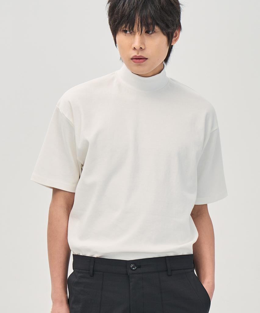 PRAIRIE Half-Neck Short Sleeve T-Shirt (Ivory)