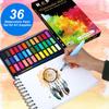 36 Watercolors Paint Set Kit with 1 * Brush Paintbrush/ 2 * Fountain Pen/ 1 * Pninting Book Art