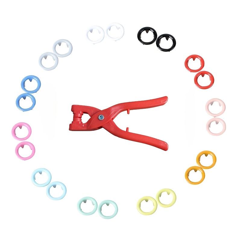 200 Colorful Durable Metal Button Tools Includes Pliers Hand Press Pliers Stainless Steel