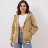 Women's Off Shoulder Zipper Hoodie Sweatshirt  Fashion Clothing Casual Jacket