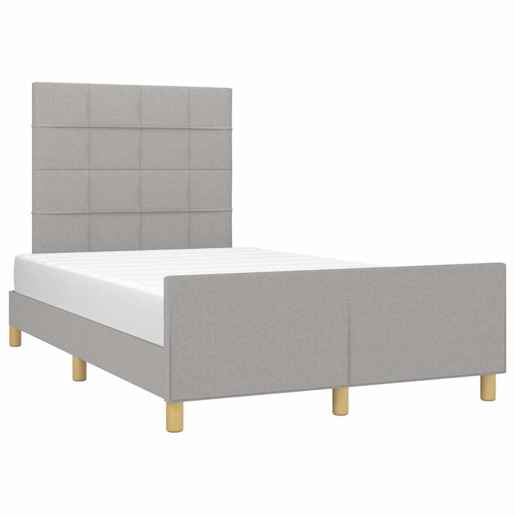 vidaXL Bettgestell ohne Matratze Hellgrau 120x200 cm Stoff