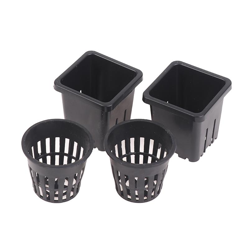 10Pcs Reusable Hydroponic Mesh Cover Hydroponic Planting Basket Plant Seedlings Planting Plastic Mesh Pot Garden Supplies