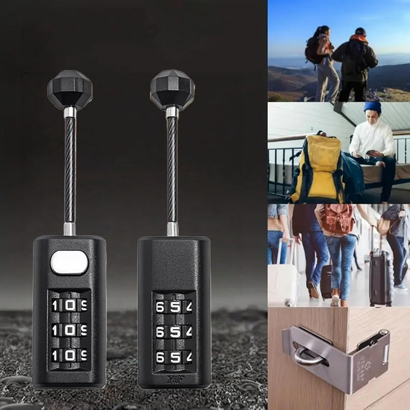 Creative Luggage Zipper Padlock 3 Digit Password Lock Mini Portable Travel Backpack Resettable Coded Lock Dormitory Cabinet Lock