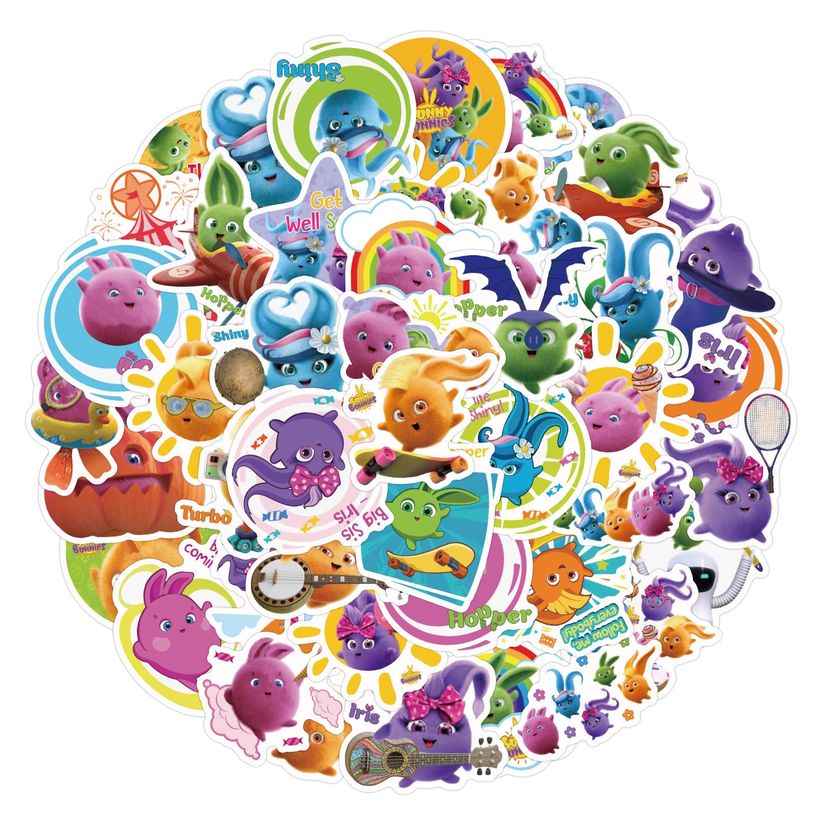 

50 Новых Мультфильмов Солнечные Зайчики Солнечные Зайчики Граффити Наклейки Шлем Мобильные Наклейки для Билетов