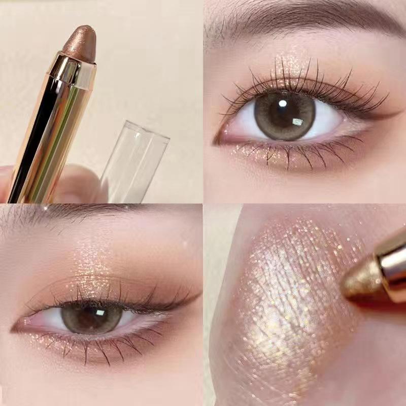 Creion iluminator cu sclipici Creion cu vierme de mătase perlescent, rezistent la apă, de lungă durată, iluminator pentru ochi Stick, alb argintiu, machiaj pentru ochi