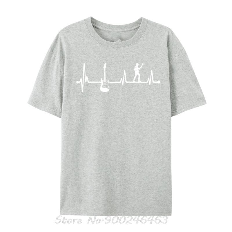 

Funny Guitar Lover Bass Guitar Heartbeat Normal T-shirts Oversized Unisex T shirt cotton Tshirt Fitness Tees print Men Clothing M