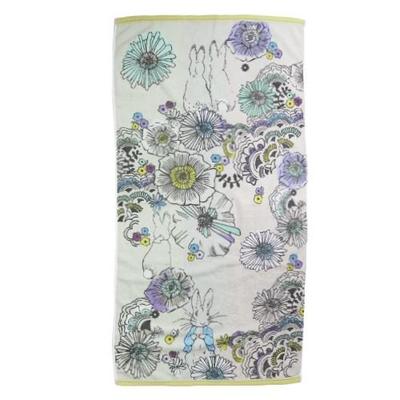 Marushin Peter Rabbit Bath Towel, Approx. 60 X 120 Cm, Flower Modern, 7605000800