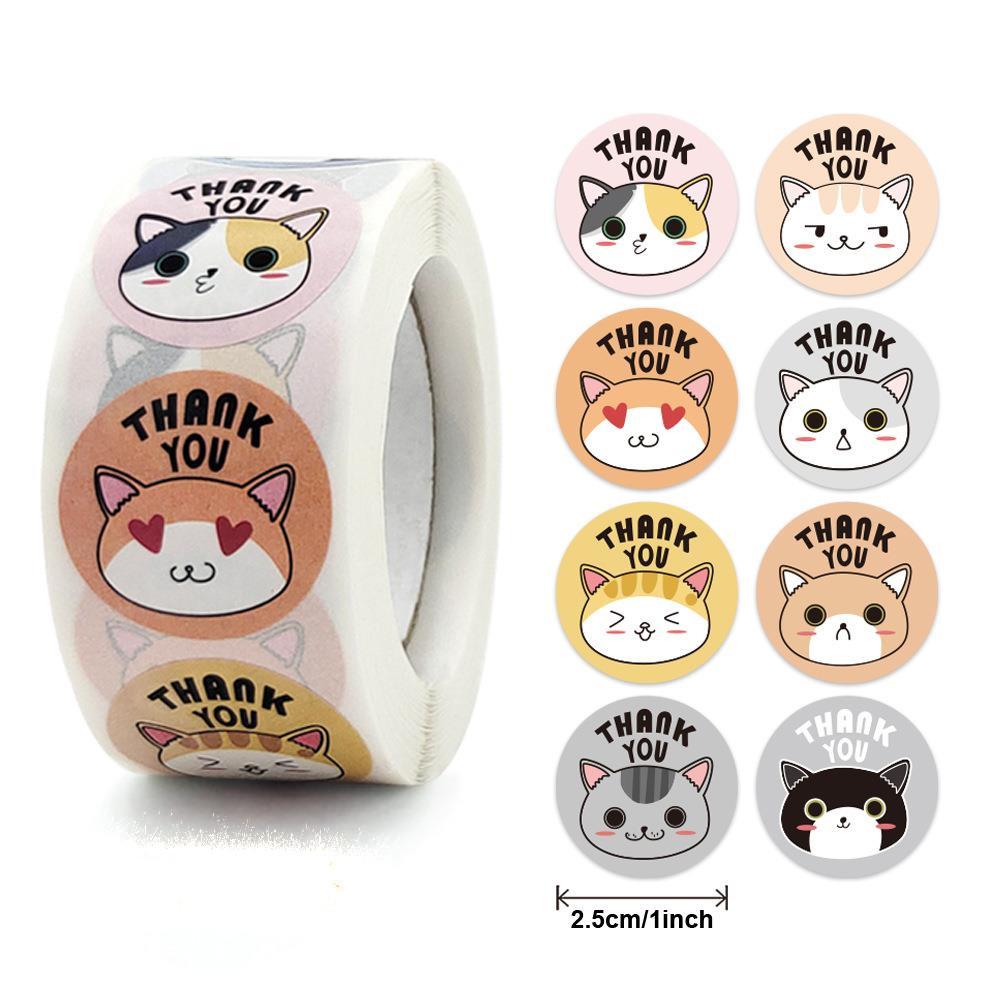 Stickers Cat 500 Pcs/roll Teacher Reward Sticker Fun Motivation Animal Sticker For School Teacher Student Stationery Stickers