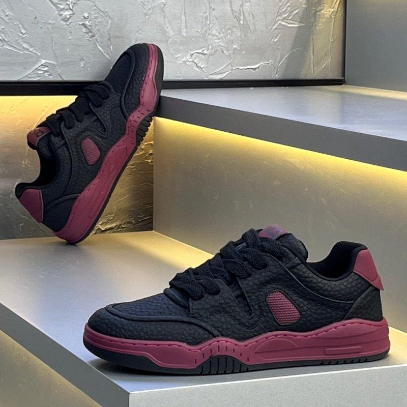 Autumn and winter new leather color matching comfortable casual shoes xpaq