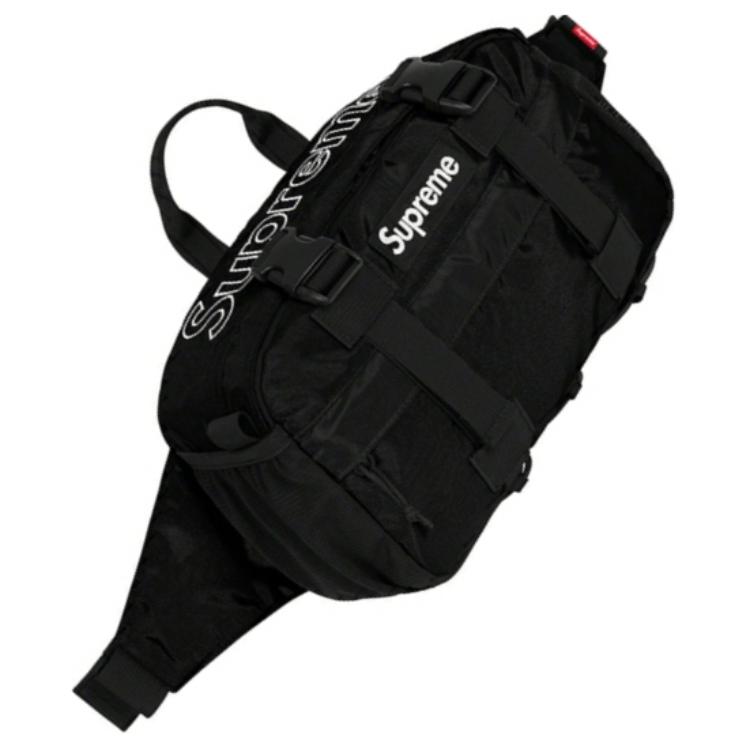 New Supreme Nylon Fabric Sling Bag, Crossbody Bag, Fanny Pack Regular Men's Black SUP-FW19-109