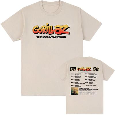 Gorillaz The Mountain Tour 2026 T-shirt Short Sleeve Loose Men/Women Tshirts Fashion Loose Unisex Streetwear Hip Hop Clothes