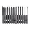 12pcs 50mm Length 1 4 Inch Hex Shank S2 Alloy Magnetic Cross Phillips Screwdriver Bit