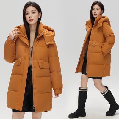 Off-season New Down-padded Jacket for Women, Mid-length and Small, Thickened Hooded Bread Coat, Winter Warm Jacket