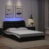 LED Bed Frame without Mattress  Hvar  Black and White 120 x 200 cm