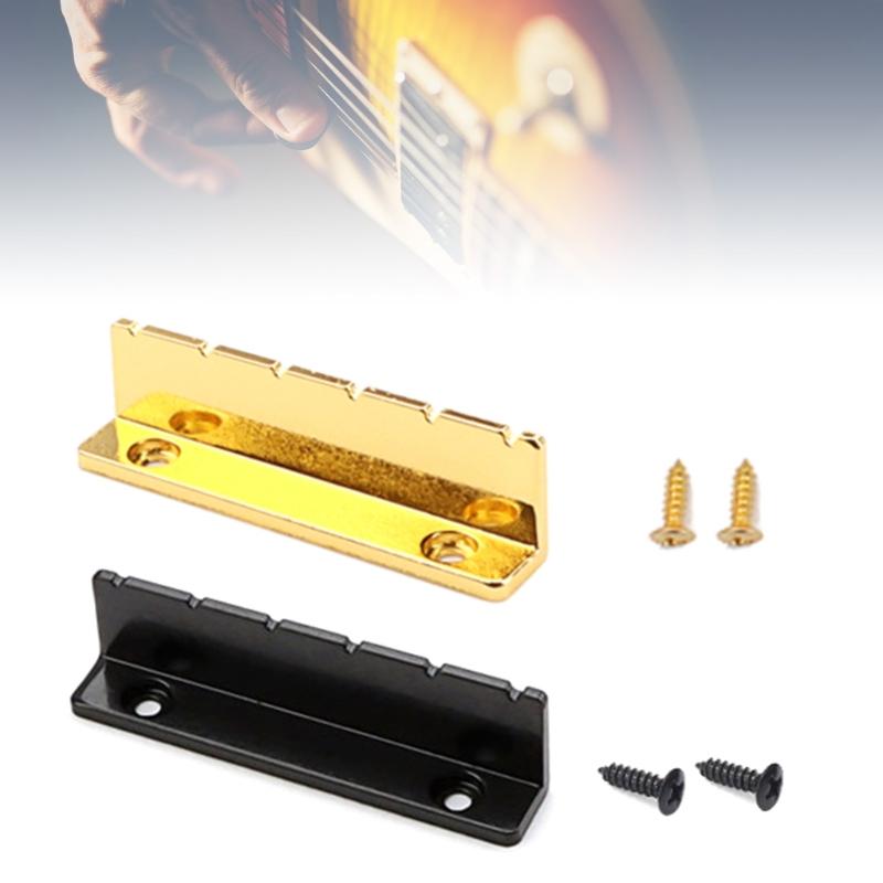 1Pc Pre-slotted Adjustable Metal Guitar Nut 6 Strings Slotted L-Shaped Style Electric Guitar Replacements Guitar Parts