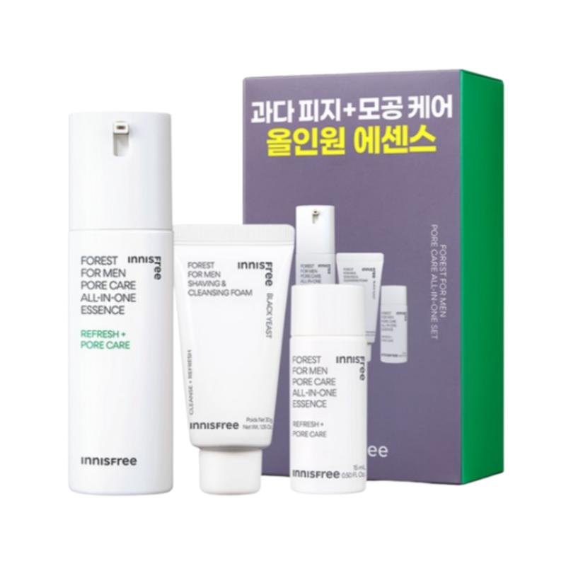 Innisfree Forest Pore All-in-One Essence 100ml + 15ml + Shaving Cleansing Foam 30g Set