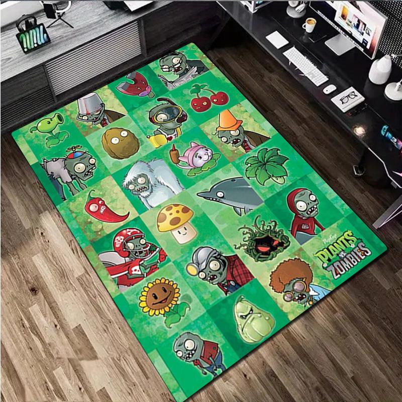 1 Stück Pflanzen V.S. Zombies Teppich - Heimteppich Büro Dekorativer Teppich Für Wohnzimmer Schlafzimmer Fußmatte Boden Teppich Computer Stuhl Bereichsteppich