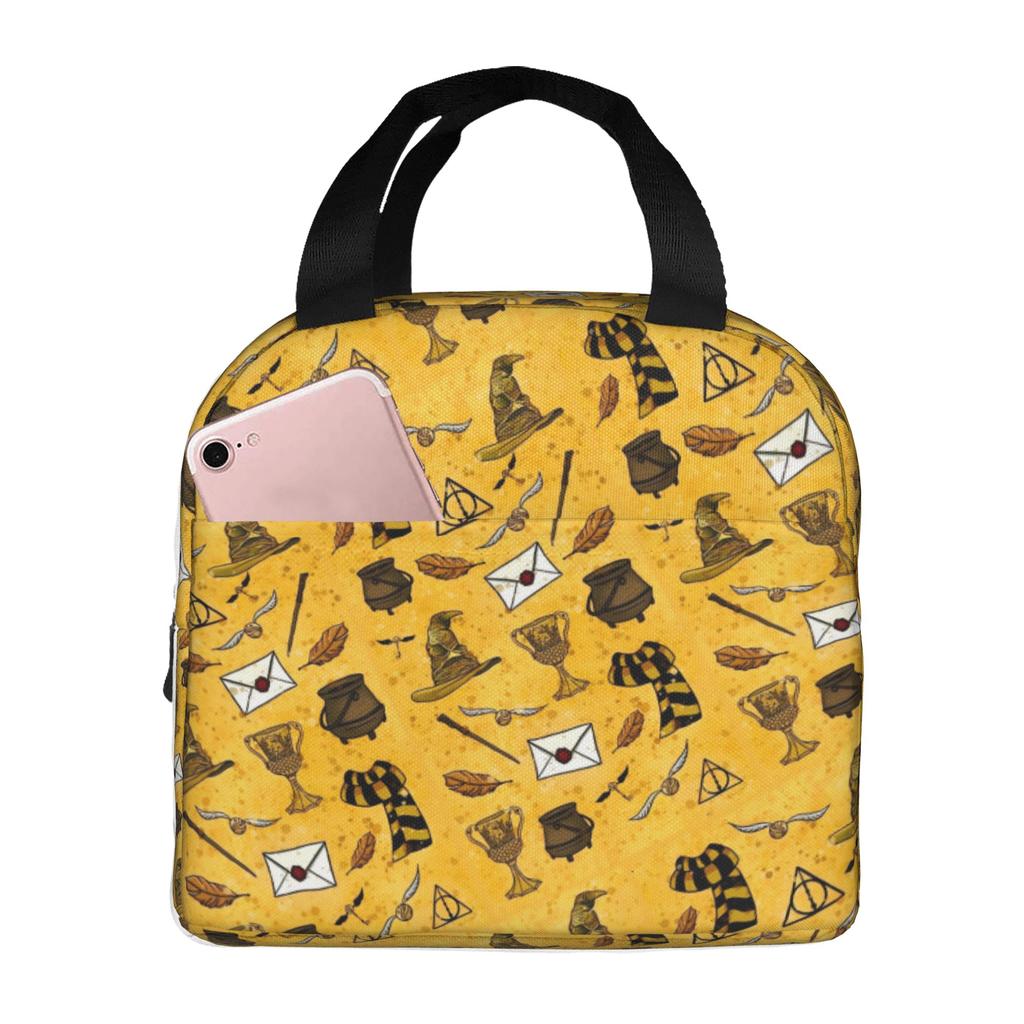 Custom H-Harryes Thermal Insulated Lunch Bag Women Men Witchcraft Portable Lunch Container for School Storage Food Box