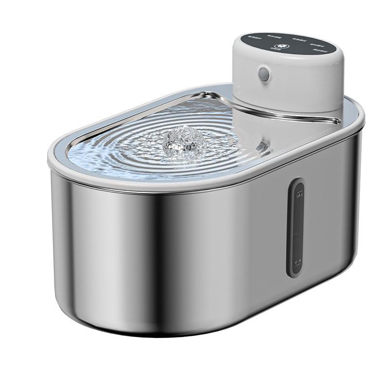 

Wireless Stainless Steel,3.0L Rechargeable Battery Operated Pet Water Fountain for Cats Inside with Motion Sensor 3L