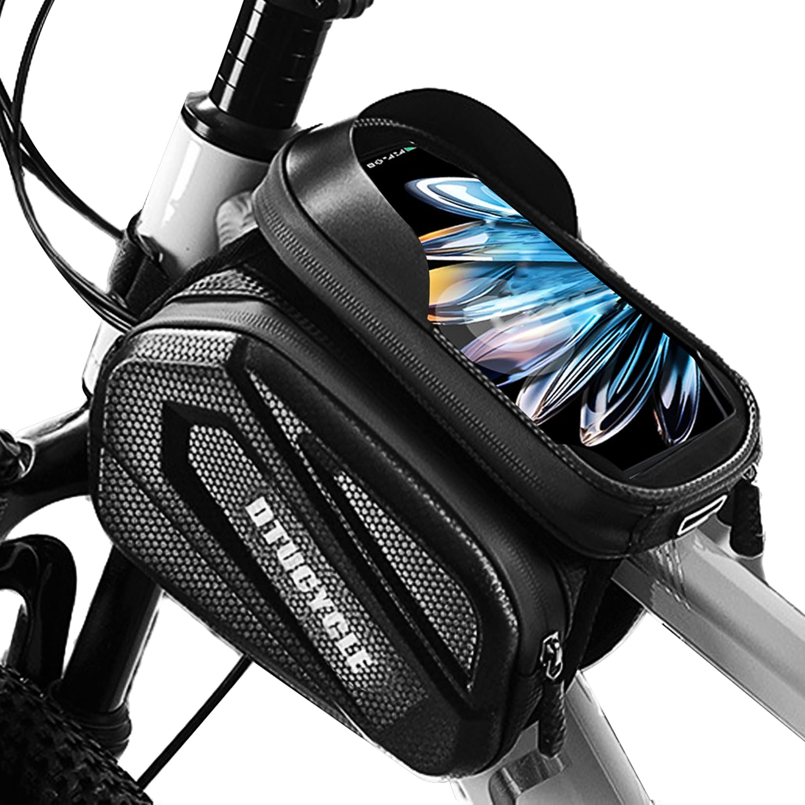 

YEEFAIRY Bicycle Road Smartphone Top Tube Frame Waterproof EVA Phone Saddle Compatible with and Under TPU Suitable for Cross Bikes Bag, Bike, Holder,