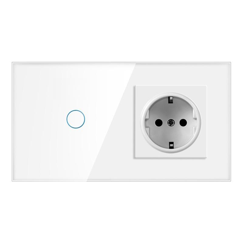 157 European Touch Switch & German Socket with Integrated Glass Panel for Homes