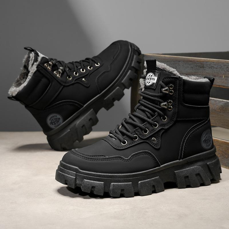 High-top Winter Velvet Warm Outdoor Waterproof and Non-slip Fur Integrated Snow Boots X