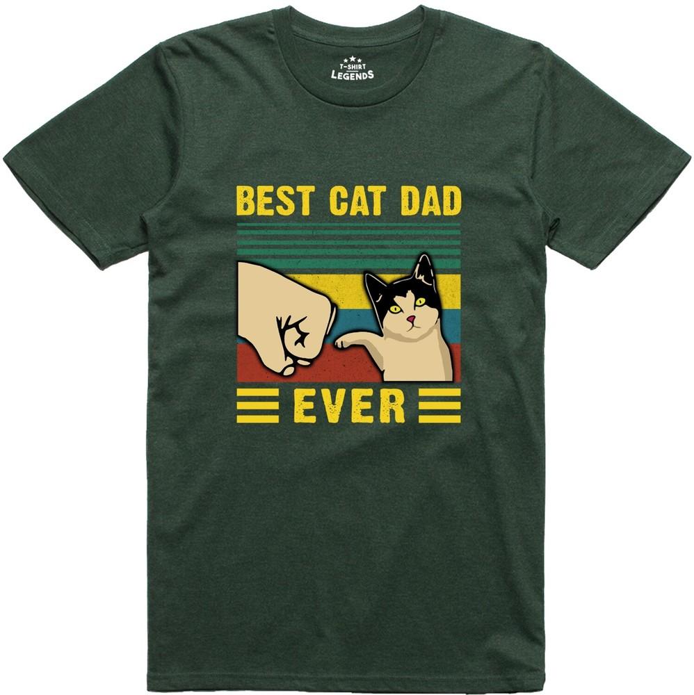 Best Cat Dad Funny Unisexs T Shirt Regular Fit Cotton Tee