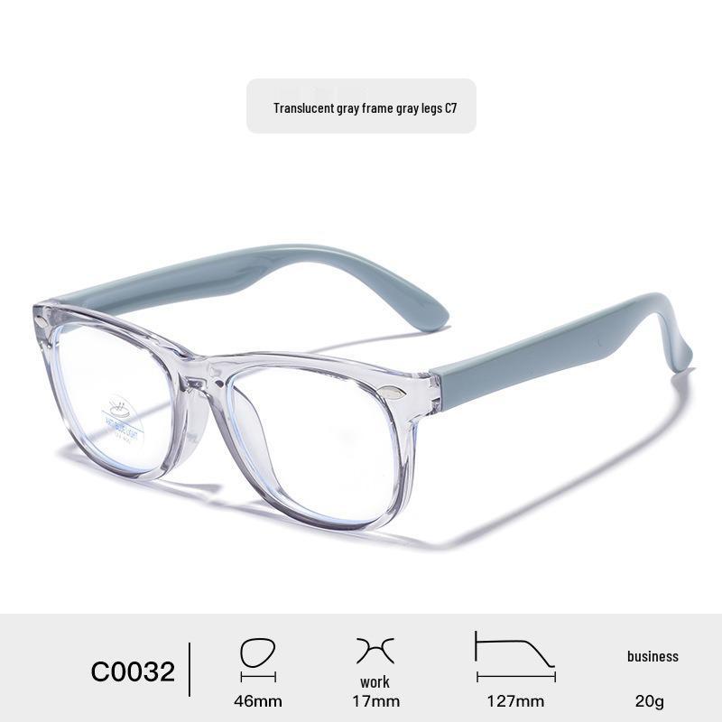 Kids' Color Block Silicone Blue Light Protection Eyeglass Frames - Rivet Design, Lens Compatible.