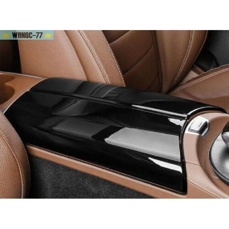 For Benz E-Class W213 2016-21 Middle Console Armrest Box Black ABS Cover Trim