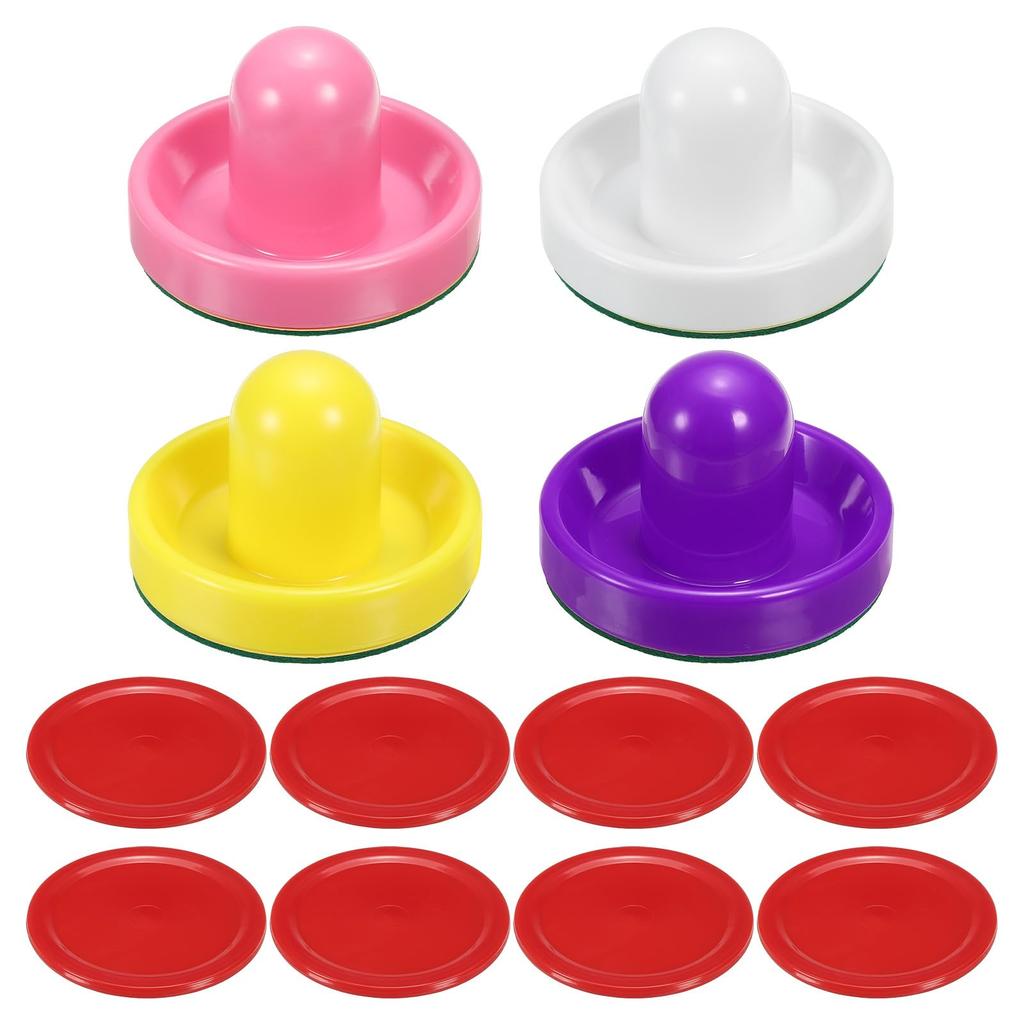 PATIKIL 96mm Air Hockey Pushers and Air Hockey Pucks Handle Pad Replacement Accessories for Game Tables Padded 8 (4 Pushers, Pucks)