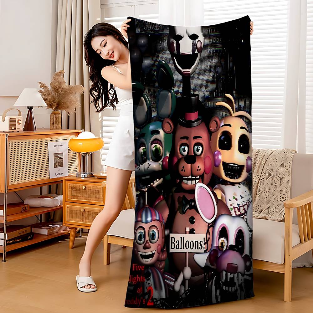 New FNAF Movie Game Anime Beach Swimming Towel Soft Absorbent Washcloth Children's Gifts for Kids Travel Camping Gym