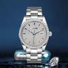 Swiss Automatic Men's Watch: Waterproof, Luminous, Diamond Accents, Steel Band, Quartz Movement.