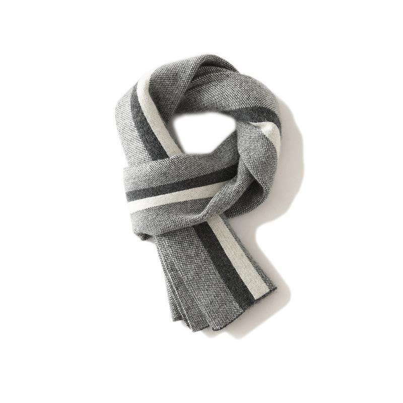 Women s Winter Tricolor Knit Cashmere Scarf & Shawl