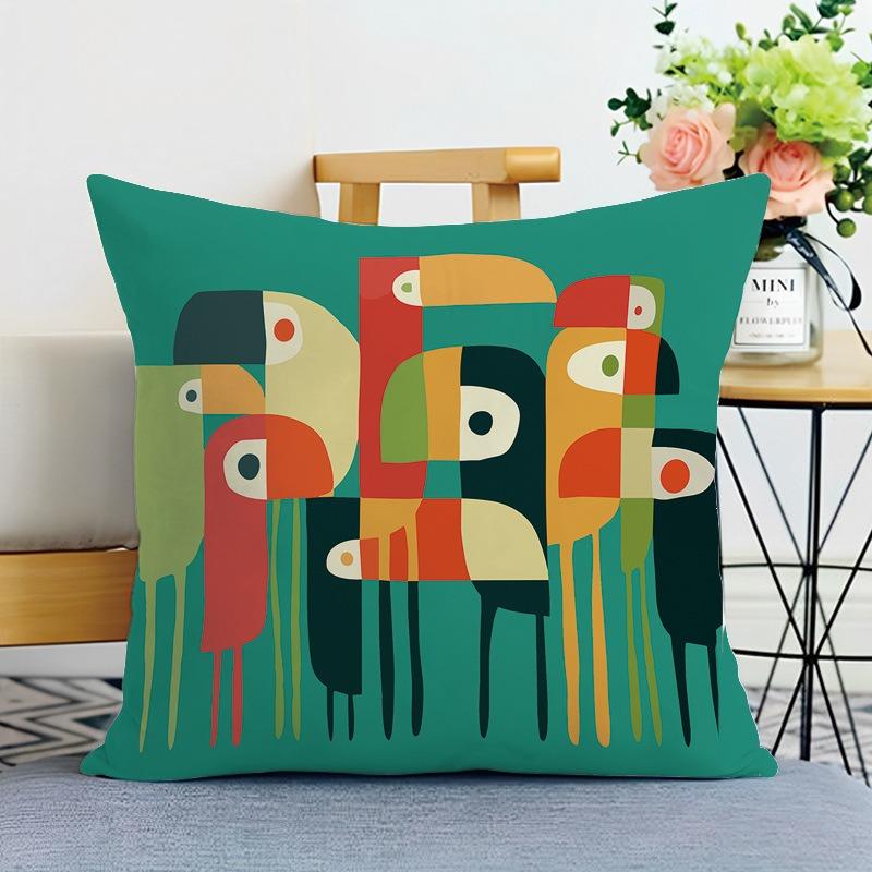 Creative Geometric Print Decorative Pillowcase Bedroom Living Room Square Cushion Pillowcase