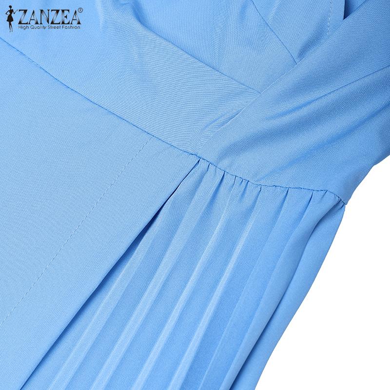 ZANZEA Women Summer Casual V-Neck Sleeveless Slim Dress
