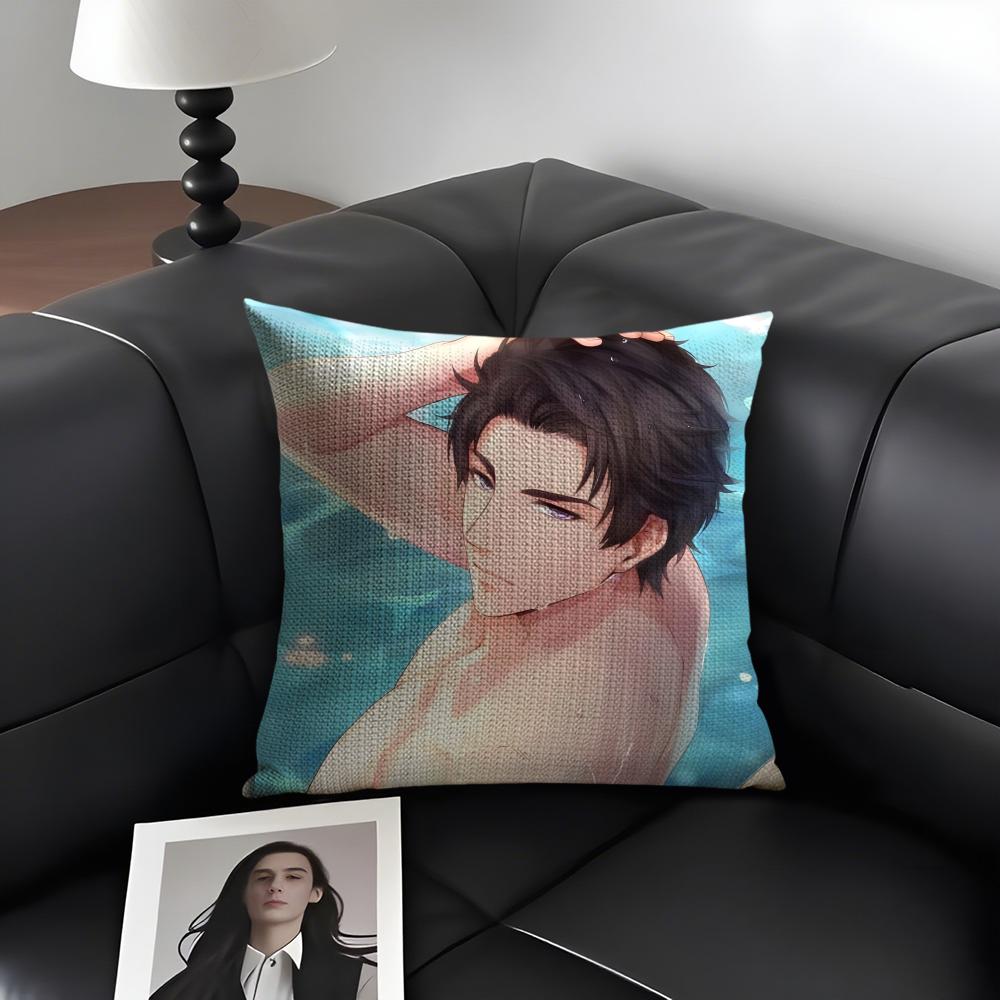 Mr Love Queen'S Coice Victor Cushion Cover Natural Linen Organic Fabric Double-Sided Printing Sofa Home Decor Gift Pillow Case