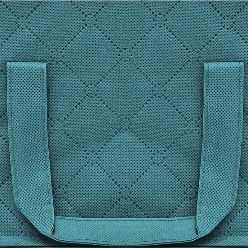 Clothing Storage Box Folding Storage Bag Clear Window Zipper Non Woven Fabric Clothes Organizer Basket with Handles 49x36x21cm