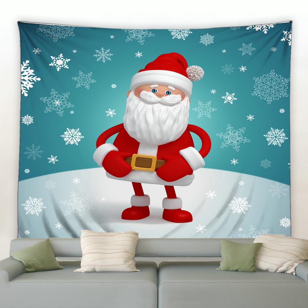 Домашний декор гобелен Санта-Клаус Снеговик Рождественский настенный гобелен Праздничная — фото 3