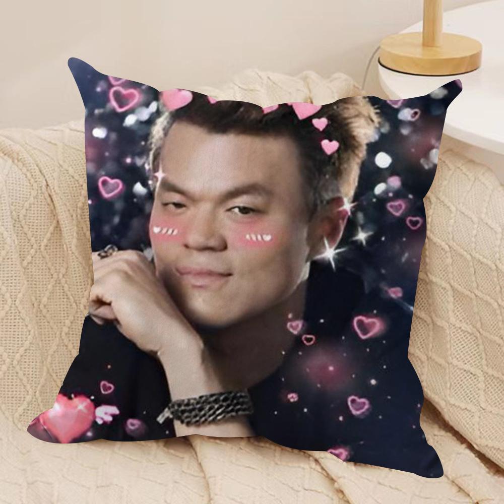 J-JYP Meme Cushion Cover Soft Plush Fabric Double-Sided Printed Sofa Cushion Cover for All Seasons Home Decor Gift
