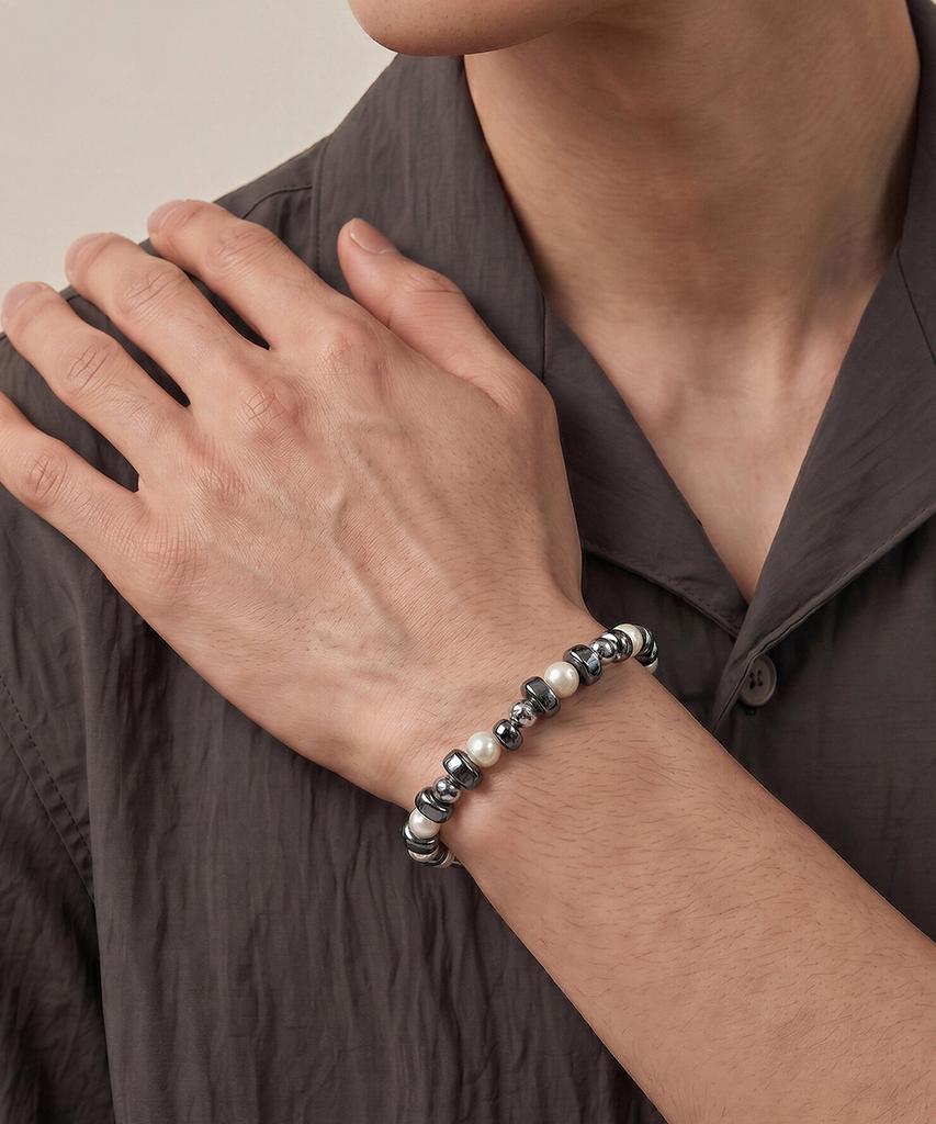 Ventera Midnight Pearl Stone Bead Bracelet