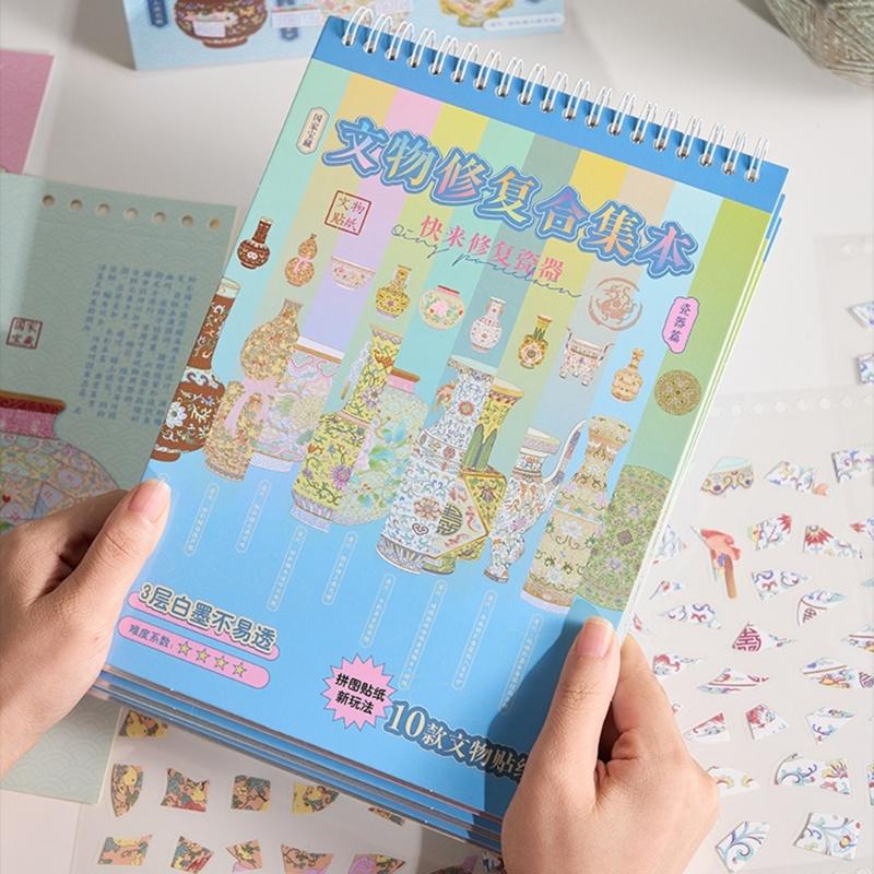 Miniature Ceramic Art Sticker Porcelain Scenery PET Sticker For Journaling Notebook Photo Album Scrapbooking Supplies