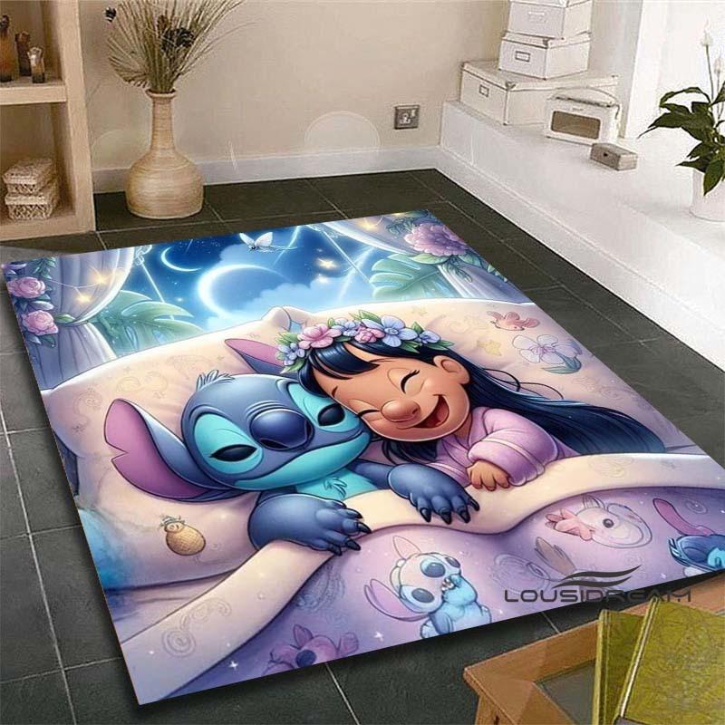 3D Cartoon Sci-fi Movie (Stitch) Rug, Suitable for Living Rooms, Children's Rooms, Bedrooms, Sofas, Doormats, and Other Home Déc