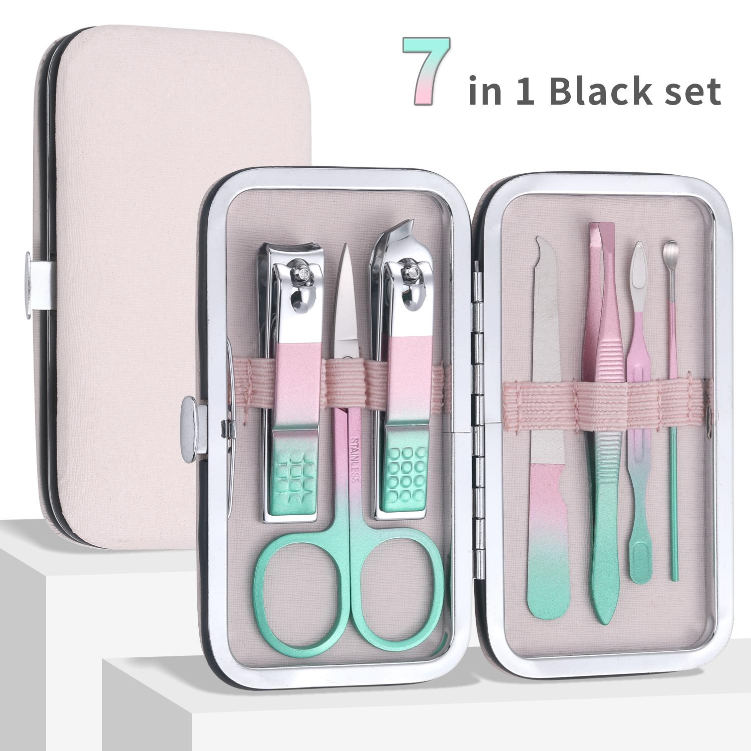 

7/12/18 шт. Щипчики для ногтей, наборы для маникюра Rainbow Chameleon, профессиональный набор для педикюра из нержавеющей стали, ножницы для ногтей